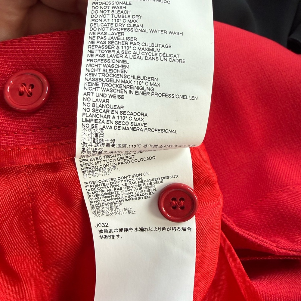 MM6 Maison Margiela Red Cropped Wide Leg Pants NWT IT 40 Made in Italy - Picture 7 of 8